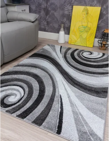 Samba Spirals Grey Rug - Various Sizes
