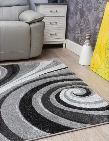 Samba Spirals Grey Rug - Various Sizes
