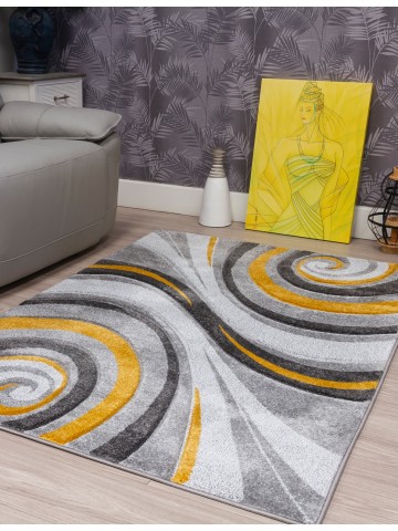 Samba Spirals Ochre Rug -...