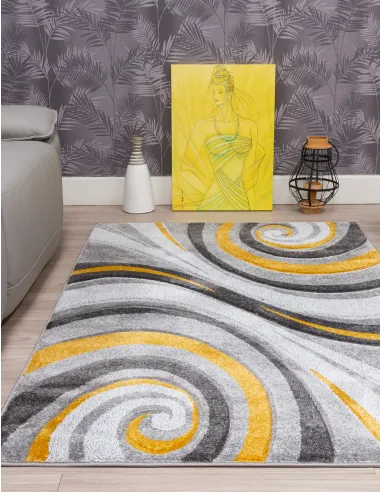 Samba Spirals Ochre Rug - Various Sizes