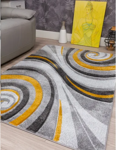 Samba Spirals Ochre Rug - Various Sizes