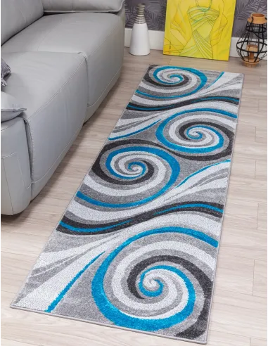 Samba Spirals Teal Rugs - Various Sizes