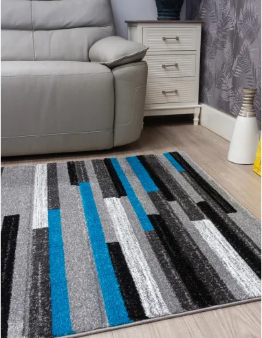 Samba Levels Teal Rug - Various Sizes