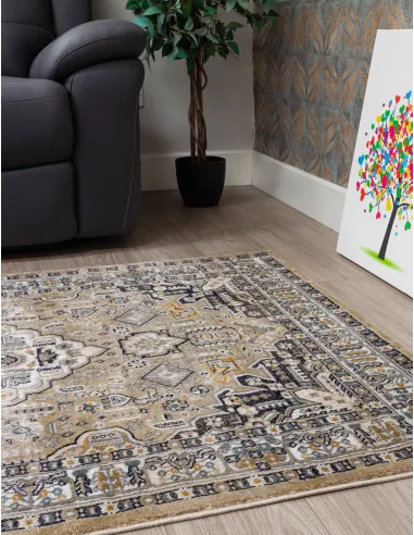 Aziza Medallion Beige Rug - Various Sizes