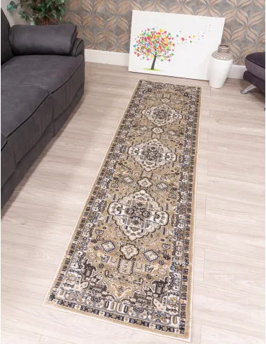 Aziza Medallion Beige Rug - Various Sizes