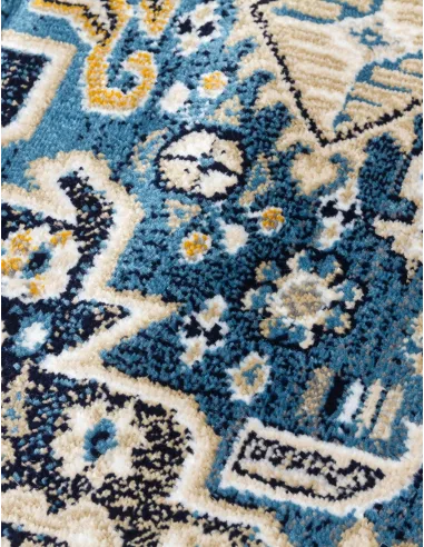 Aziza Medallion Blue Rug - Various Sizes