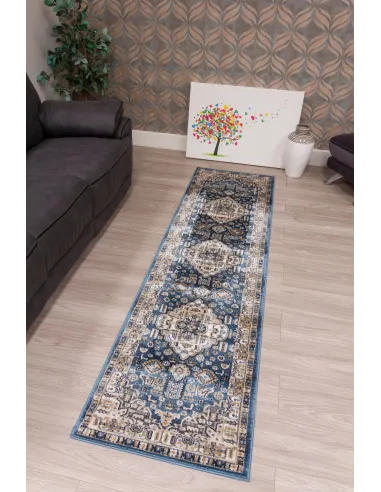 Aziza Medallion Blue Rug - Various Sizes