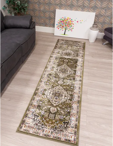 Aziza Medallion Green Rug - Various Sizes