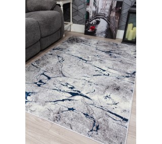 Glitz Marble Blue Rug -...