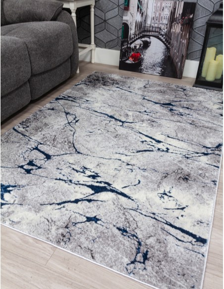 Glitz Marble Blue Rug - Various Sizes