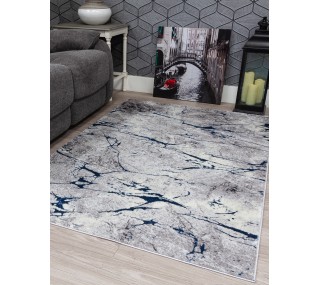 Glitz Marble Blue Rug -...