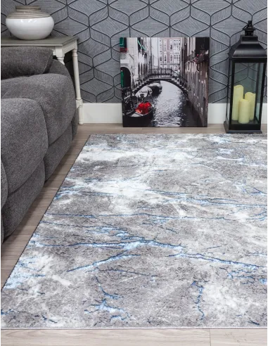 Glitz Marble Blue Rug - Various Sizes