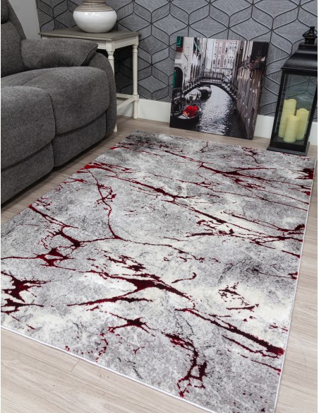 Glitz Marble Red Rug - Various Sizes