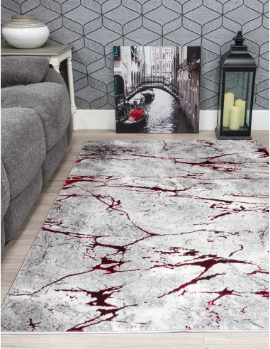 Glitz Marble Red Rug - Various Sizes