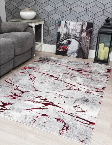 Glitz Marble Red Rug - Various Sizes