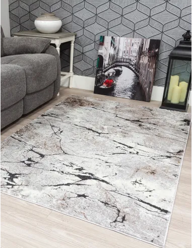 Glitz Marble Grey Rug - Various Sizes