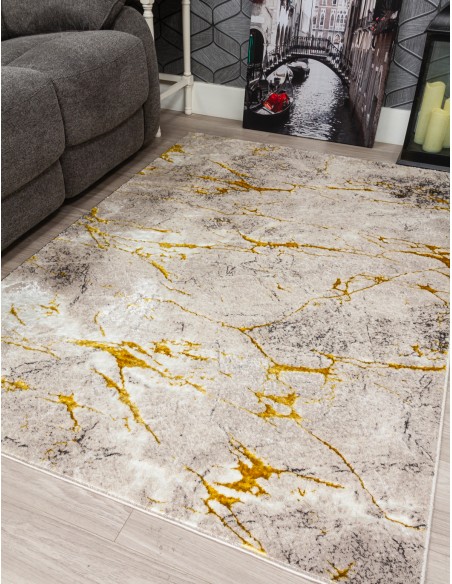 Glitz Marble Ochre Rug - Various Sizes