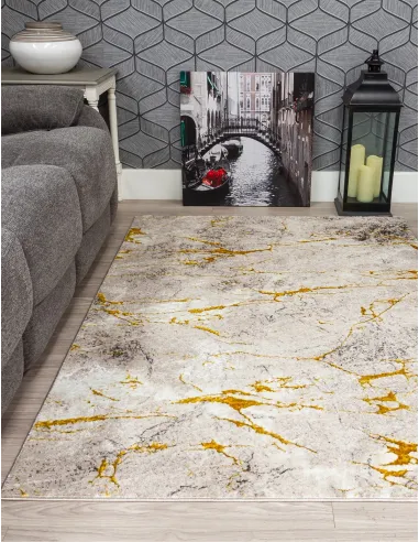 Glitz Marble Ochre Rug - Various Sizes