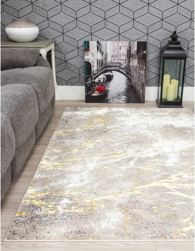 Glitz Marble Ochre Rug - Various Sizes