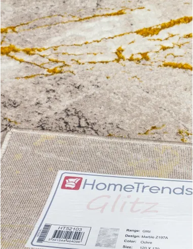 Glitz Marble Ochre Rug - Various Sizes