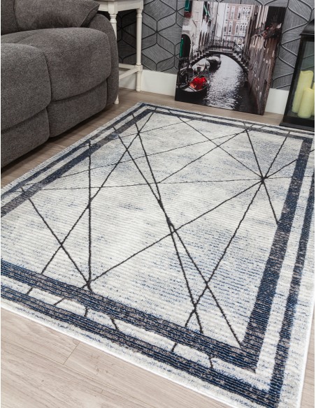 Glitz Art Deco Blue Rug - Various Sizes