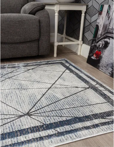 Glitz Art Deco Blue Rug - Various Sizes