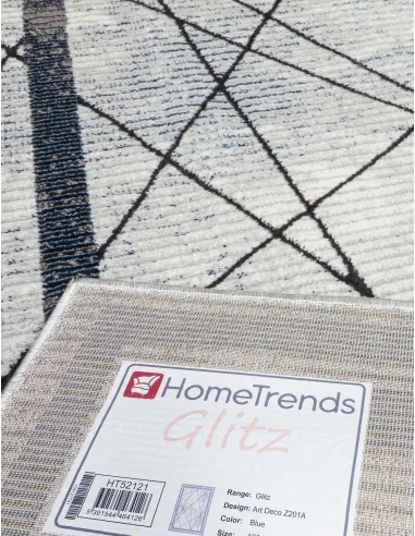 Glitz Art Deco Blue Rug - Various Sizes