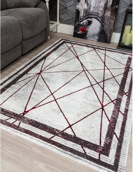 Glitz Art Deco Red Rug - Various Sizes