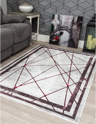 Glitz Art Deco Red Rug - Various Sizes