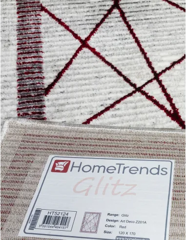 Glitz Art Deco Red Rug - Various Sizes