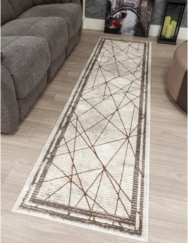 Glitz Art Deco Rug Beige - Various Sizes