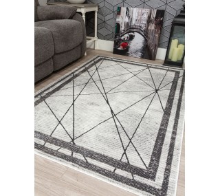 Glitz Art Deco Grey Rug -...