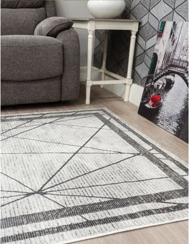 Glitz Art Deco Grey Rug - Various Sizes