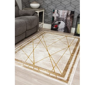 Glitz Art Deco Ochre Rug -...