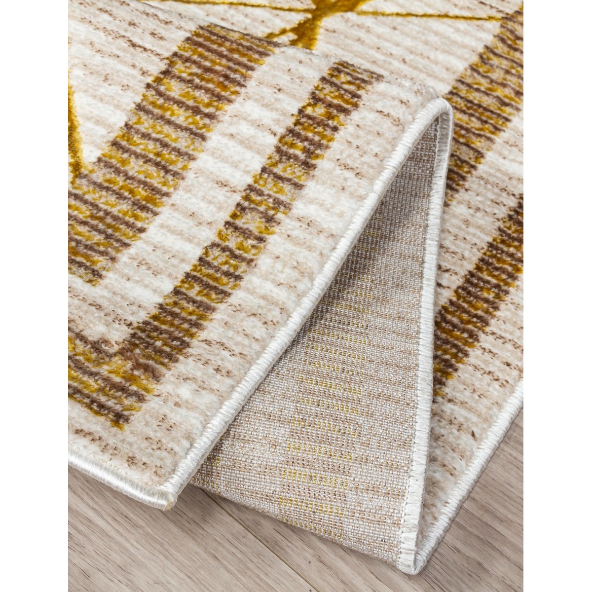 Glitz Art Deco Ochre Rug - Various Sizes