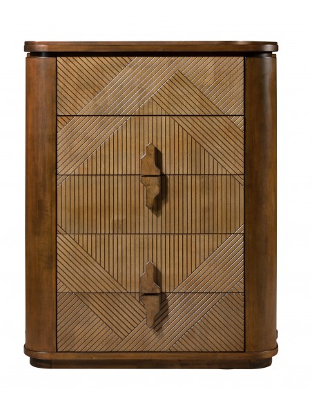 Phoenix 5 Drawer Chest - Two Tone Wood