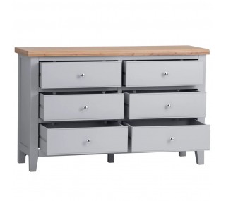 Suffolk 6 Drawer Chest - Grey