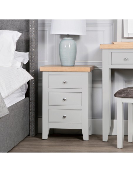 Suffolk 3 Drawer Bedside Locker - Grey