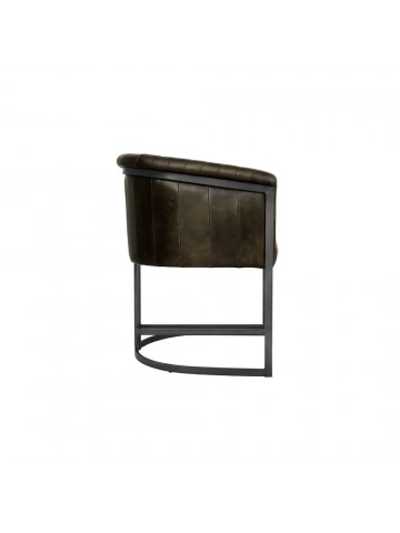 Leather & Iron Chair - Dark...