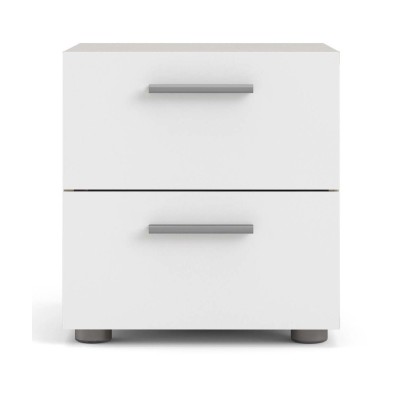 Pepe Bedside Table  - Oak with White High Gloss