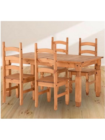 Corona Extending Dining Set - Distressed Waxed Pine