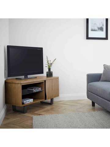 Isaac Corner TV Unit - Oak