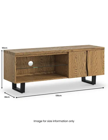 Isaac 1300mm Large TV Unit - Oak