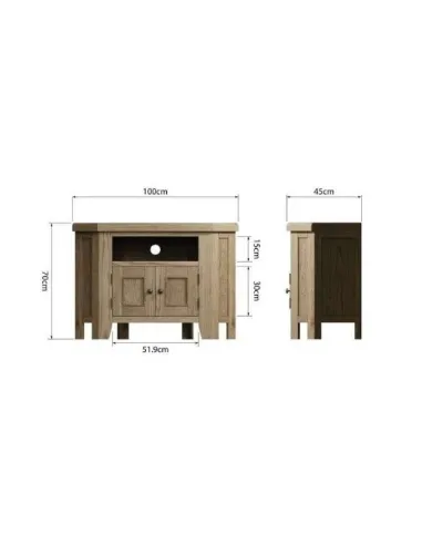 Gia 2 Door Corner TV Unit - Oak