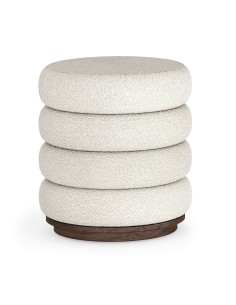 Haiden Upholstered Foot Stool - Dark Oak 2