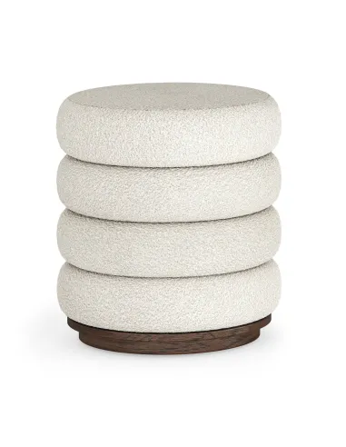 Haiden Upholstered Foot Stool - Dark Oak