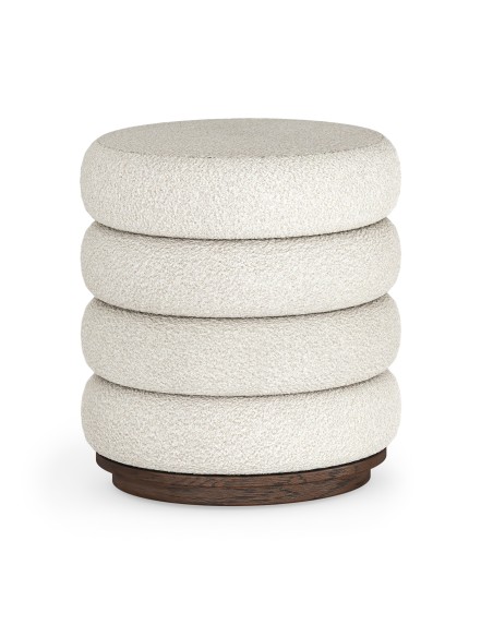 Haiden Upholstered Foot Stool - Dark Oak