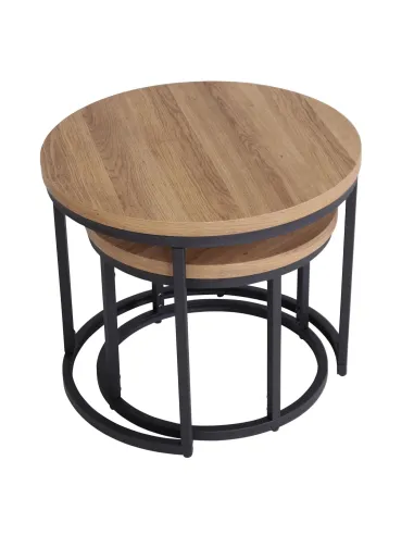 Munich Round Nest of Tables - Oak