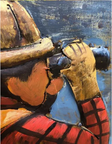 3D Metal and Wood Wall Picture FAM-1533 - 80X80 CM