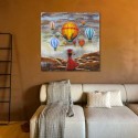 3D Metal and Wood Wall Picture FAM-2527 - 80X80 CM